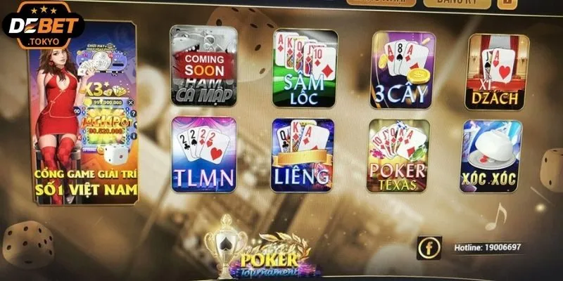 Các phiên bản game bài hấp dẫn được yêu thích tại Debet