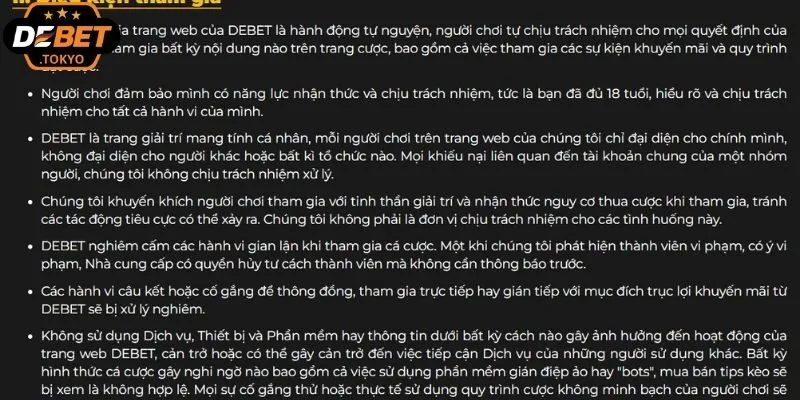 Tiêu chuẩn về độ tuổi tham gia